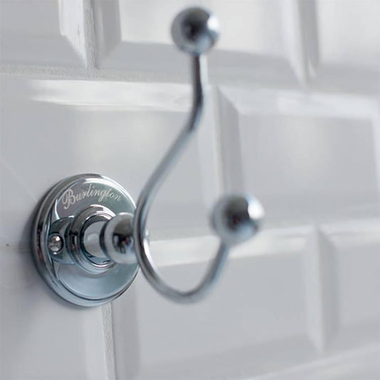 Burlington Chrome Double Robe Hook | A4CHR - Envy Bathrooms Ltd