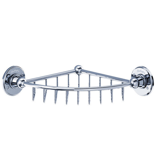 Burlington Chrome Shallow Corner Basket | A21CHR - Envy Bathrooms Ltd
