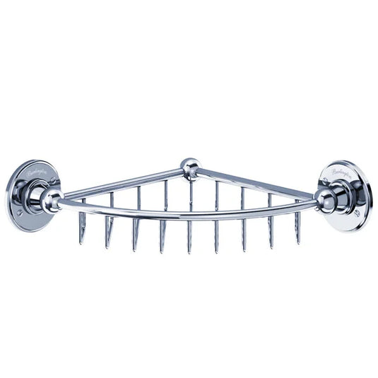 Burlington Chrome Shallow Corner Basket | A21CHR - Envy Bathrooms Ltd