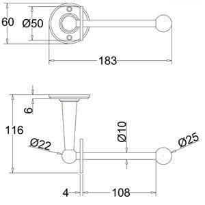 Burlington Chrome Spare Toilet Roll Holder Chrome | A6CHR - Envy Bathrooms Ltd