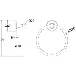 Burlington Chrome Towel Ring Chrome | A3CHR - Envy Bathrooms Ltd