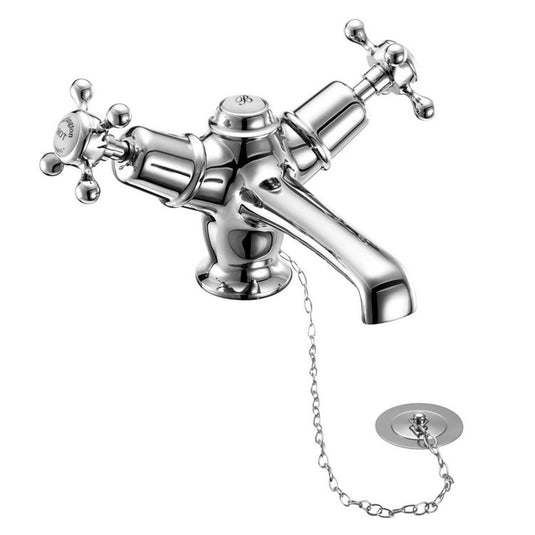 Burlington Claremont Basin Mixer with Plug & Chain Waste Chrome | CL5 - Envy Bathrooms Ltd