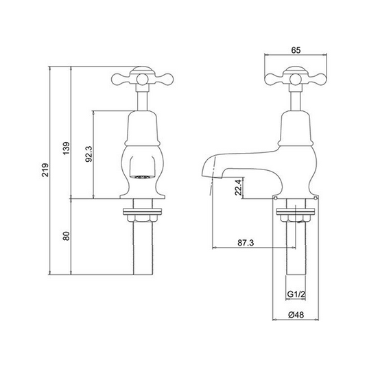Burlington Claremont Basin Taps 3" Brushed Nickel | CL1-QT-BNKL - Envy Bathrooms Ltd