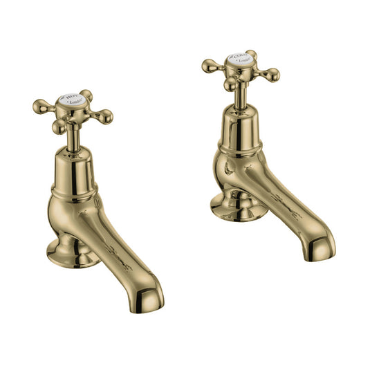 Burlington Claremont Basin Taps 5" Gold | CL2-QT-GOLD - Envy Bathrooms Ltd