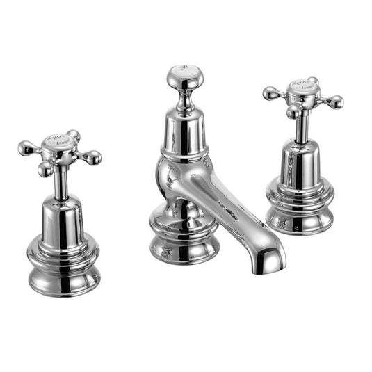 Burlington Claremont Regent 3 Tap Hole Basin Mixer with Pop Up Chrome | CLR12 - Envy Bathrooms Ltd