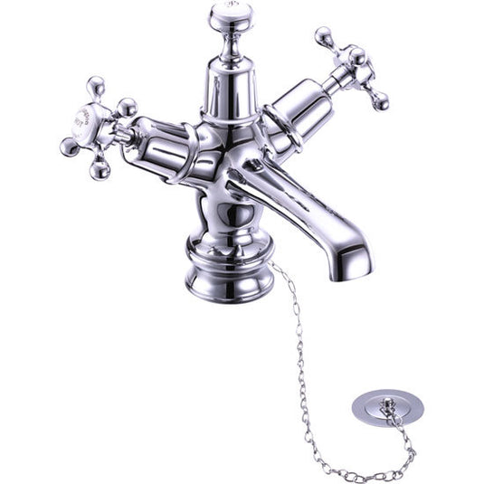 Burlington Claremont Regent Basin Mixer with Plug & Chain Chrome | CLR5 - Envy Bathrooms Ltd