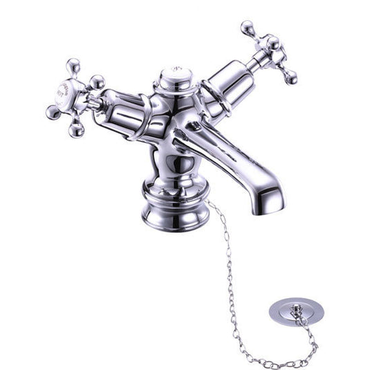 Burlington Claremont Regent Basin Mixer with Plug & Chain Chrome | CLR5 - Envy Bathrooms Ltd