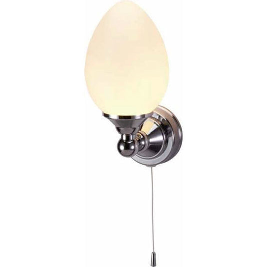 Burlington Edwardian Single Elliptical Light with Pull Cord Chrome | T52 - Envy Bathrooms Ltd