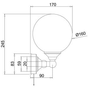 Burlington Edwardian Single Round Light with Pull Cord Chrome | T50 - Envy Bathrooms Ltd