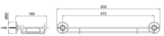 Burlington Glass Shelf With Chrome Guard Rail Chrome | A18CHR - Envy Bathrooms Ltd