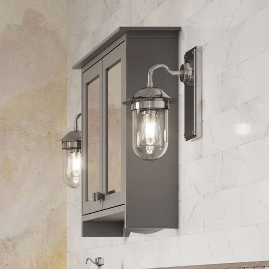 Burlington Guild 650mm Bathroom Mirror Cabinet Ashbee Grey | GU6057AG_CAB - Envy Bathrooms Ltd