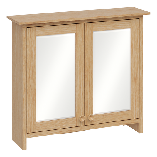 Burlington Guild 650mm Bathroom Mirror Cabinet Light Oak | GU6557LOK_CAB - Envy Bathrooms Ltd