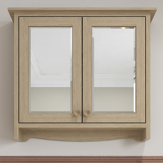 Burlington Guild 650mm Bathroom Mirror Cabinet Light Oak | GU6557LOK_CAB - Envy Bathrooms Ltd
