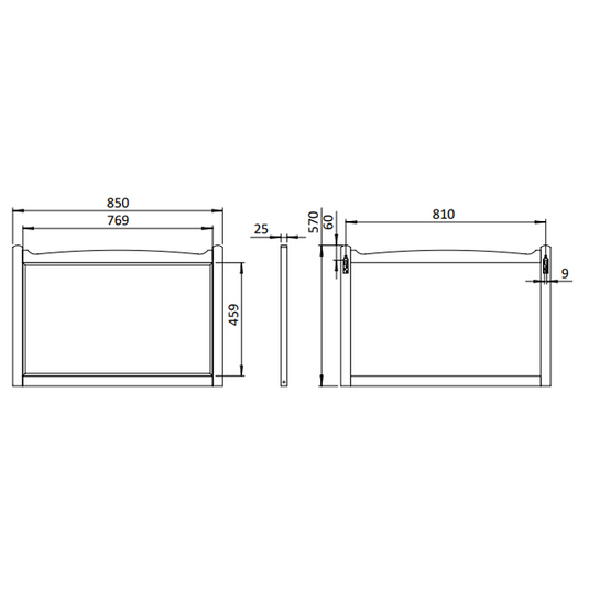 Burlington Guild 850mm Mirror Ashbee Grey | GU8557AG - Envy Bathrooms Ltd