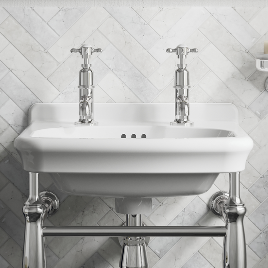 Burlington Guild Basin Pillar Taps Chrome | GU150DNC - Envy Bathrooms Ltd