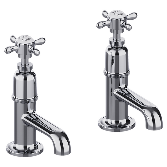 Burlington Guild Basin Pillar Taps Chrome | GU150DNC - Envy Bathrooms Ltd