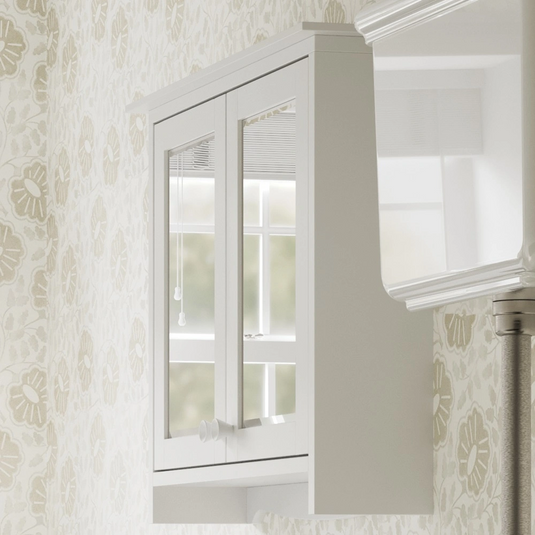 Burlington Guild Mirror Cabinet 650mm Varley White | GU6057VW_CAB - Envy Bathrooms Ltd