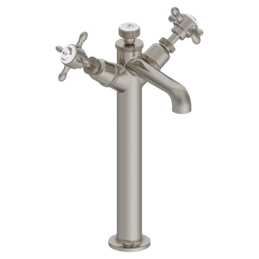 Burlington Guild Tall Mono Basin Mixer Brushed Nickel | GU112DNL - Envy Bathrooms Ltd
