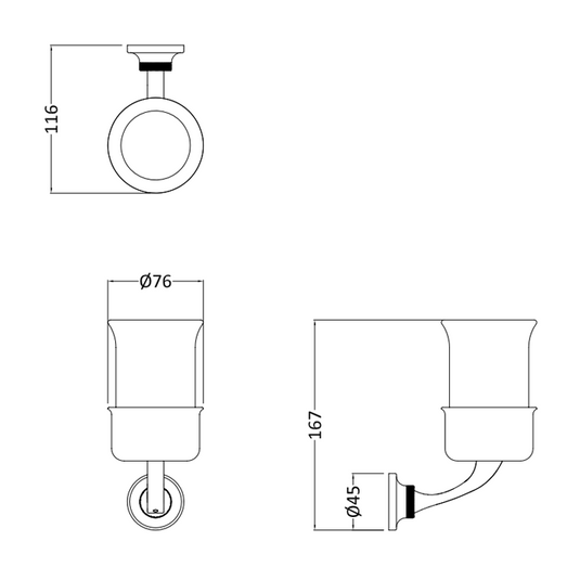 Burlington Guild Tumbler Holder Chrome | GU003C - Envy Bathrooms Ltd