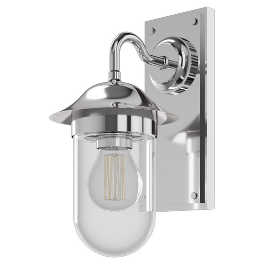 Burlington Guild Wall Mounted Light with Clear Glass Chrome | GUL002C - Envy Bathrooms Ltd