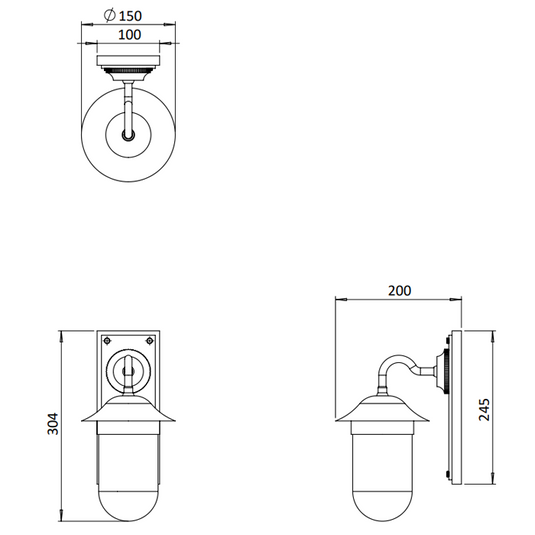 Burlington Guild Wall Mounted Light with Clear Glass Chrome | GUL002C - Envy Bathrooms Ltd