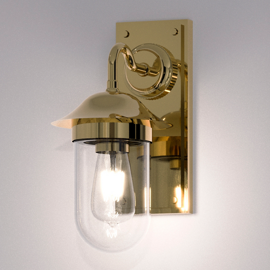 Burlington Guild Wall Mounted Light with Clear Glass - Gold | GUL002G - Envy Bathrooms Ltd