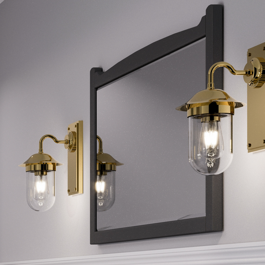 Burlington Guild Wall Mounted Light with Clear Glass - Gold | GUL002G - Envy Bathrooms Ltd