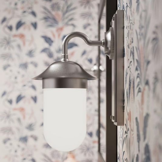 Burlington Guild Wall Mounted Light with Frosted Glass Brushed Nickel | GUL001L - Envy Bathrooms Ltd