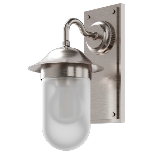 Burlington Guild Wall Mounted Light with Frosted Glass Brushed Nickel | GUL001L - Envy Bathrooms Ltd