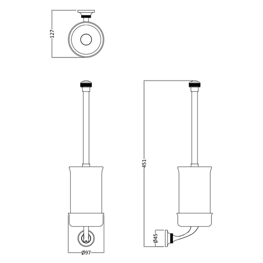 Burlington Guild Wall-Mounted Toilet Brush and Holder Gold | GU025G - Envy Bathrooms Ltd