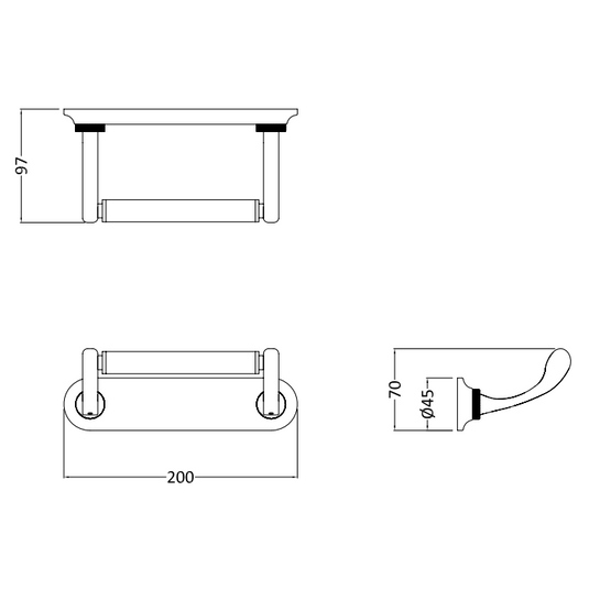 Burlington Guild Wall-Mounted Toilet Roll Holder Chrome | GU029C - Envy Bathrooms Ltd