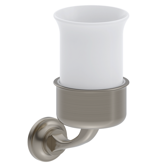 Burlington Guild Wall-Mounted Tumbler Holder Brushed Nickel | GU003L - Envy Bathrooms Ltd