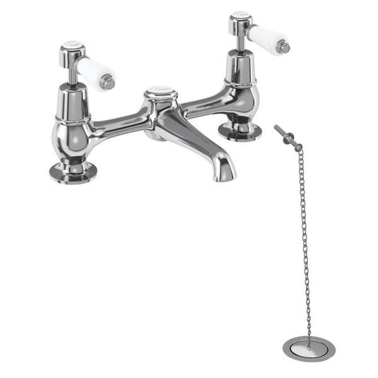Burlington Kensington 2 Tap Hole Bridge Basin Mixer Chrome | KE10 - Envy Bathrooms Ltd