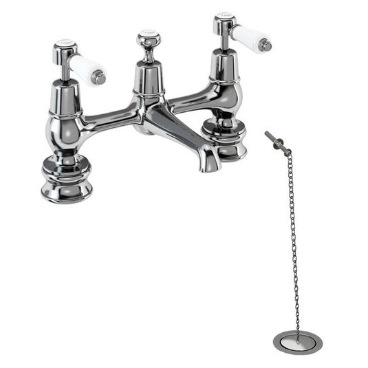 Burlington Kensington Regent 2 Tap Hole Bridge Basin Mixer Chrome | KER10 - Envy Bathrooms Ltd