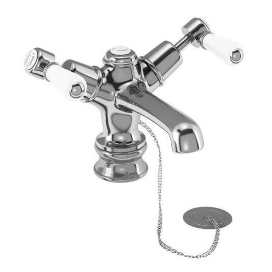 Burlington Kensington Regent Basin Mixer with Plug & Chain Chrome | KER5 - Envy Bathrooms Ltd