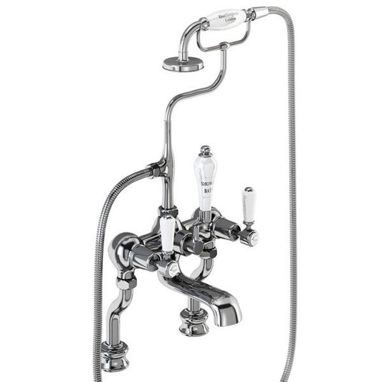Burlington Kensington Regent Deck Mounted Bath Shower Mixer Chrome | KER15 - Envy Bathrooms Ltd