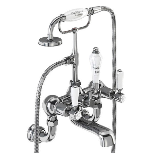Burlington Kensington Regent Wall Mounted Bath Shower Mixer Chrome | KER17 - Envy Bathrooms Ltd
