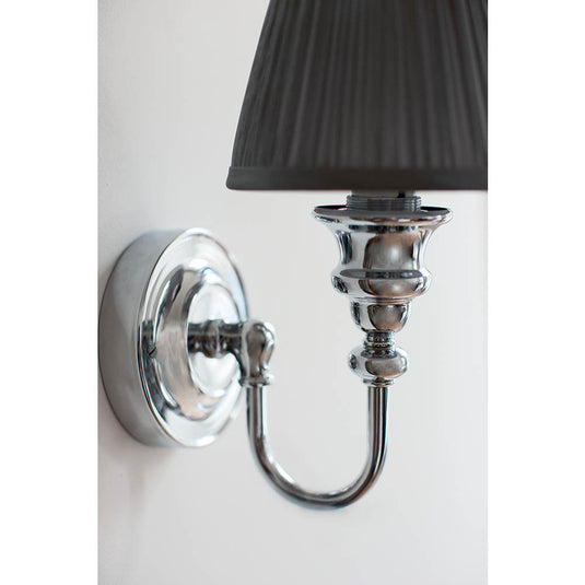 Burlington Ornate Light With Chrome Base and Chiffon Silver Shade | BL25 - Envy Bathrooms Ltd