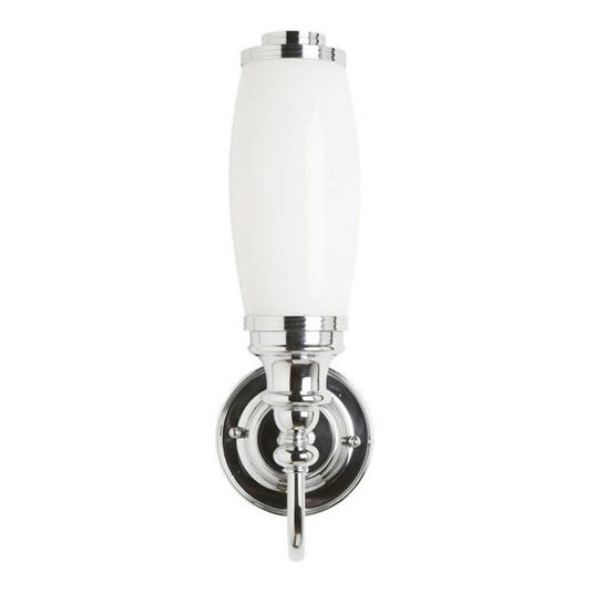 Burlington Ornate Light with Chrome Base and Tube Frosted Glass Shade | BL23 - Envy Bathrooms Ltd