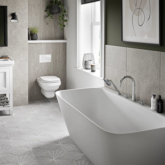 Burlington Riviera Art Deco 4 Hole Bath Shower Mixer Chrome | RIV33-CHR - Envy Bathrooms Ltd