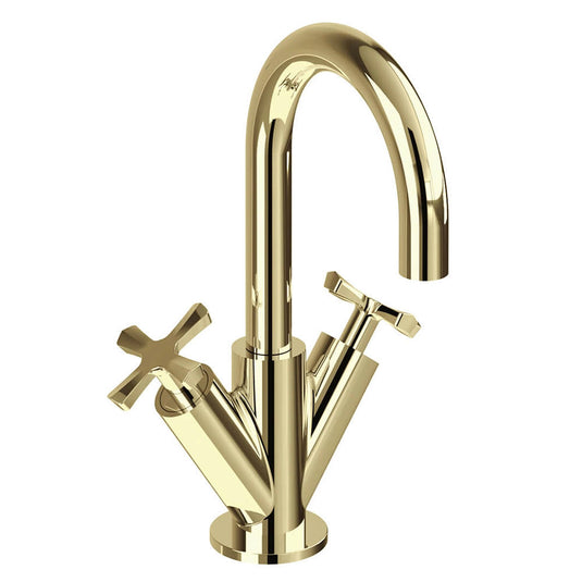 Burlington Riviera Art Deco Mono Basin Mixer Gold | RIV8-GOLD - Envy Bathrooms Ltd