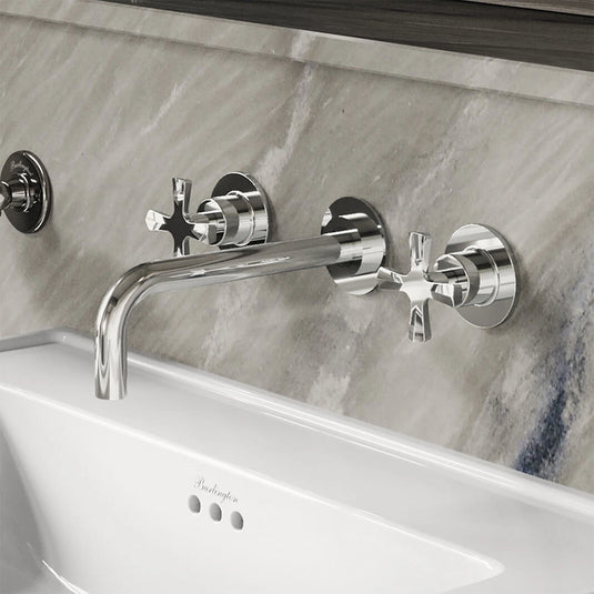 Burlington Riviera Art Deco Wall Mounted Basin Mixer Chrome | RS-CHR - Envy Bathrooms Ltd