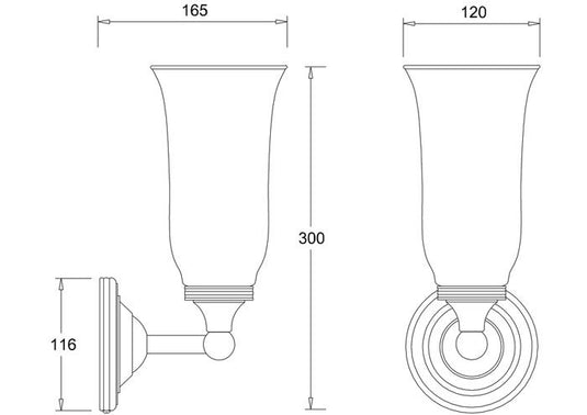 Burlington Round Light with Chrome Base and Vase Clear Glass Shade Chrome | BL14 - Envy Bathrooms Ltd