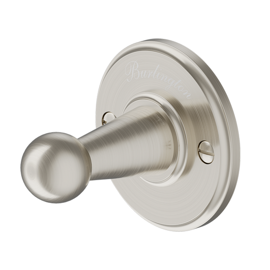 Burlington Single Robe Hook Brushed Nickel | A14-BNKL - Envy Bathrooms Ltd