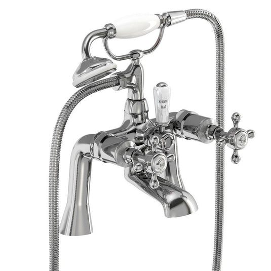 Burlington Stafford Bath Deck Mounted Shower Mixer Chrome | STA14-QT - Envy Bathrooms Ltd