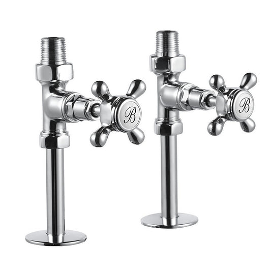 Burlington Straight Radiator Valves Chrome | R7CHR - Envy Bathrooms Ltd