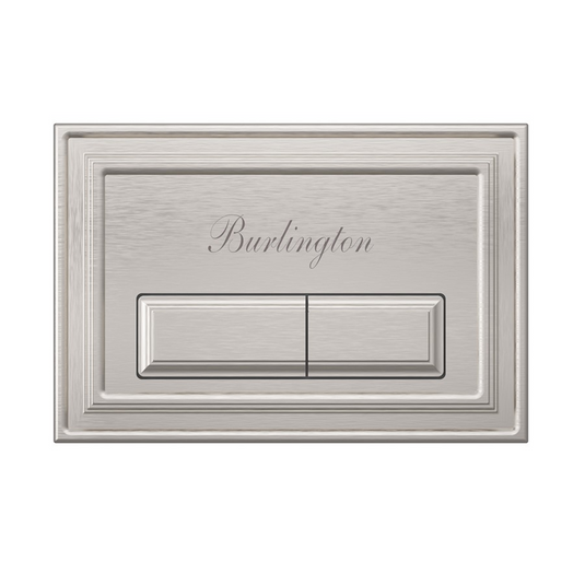 Burlington Traditional Dual Flush Plate Brushed Nickel | BURPLATEL - Envy Bathrooms Ltd