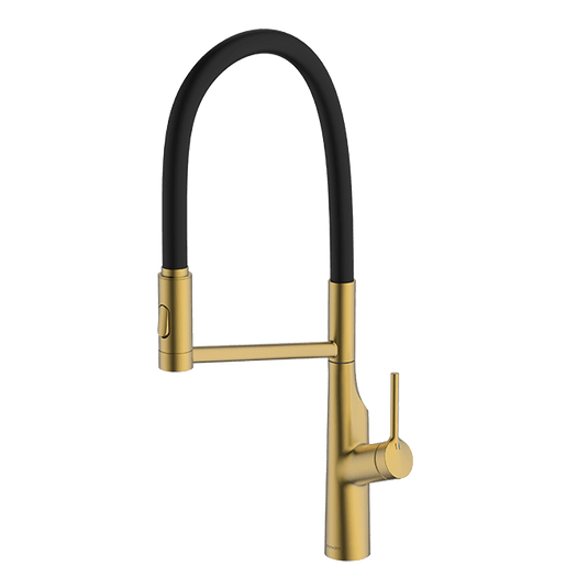 Clearwater Alasia Pro Single Lever Pull Out Kitchen Sink Mixer Tap - Brushed Brass - ALA30BB - Envy Bathrooms Ltd