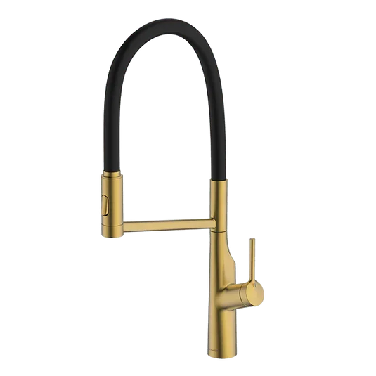 Clearwater Alasia Pro Single Lever Pull Out Kitchen Sink Mixer Tap - Brushed Brass - ALA30BB - Envy Bathrooms Ltd