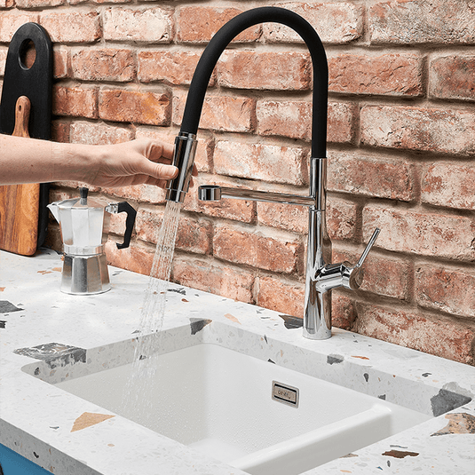 Clearwater Alasia Pro Single Lever Pull Out Kitchen Sink Mixer Tap - Chrome - ALA30CP - Envy Bathrooms Ltd